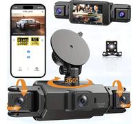 Dash cam 360 WIFI 4 Canali Telecamera per Auto Anteriore Posteriore Retromarcia