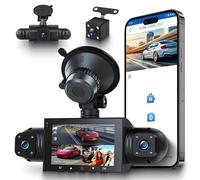 Dash cam 4 canali con telecamera anteriore posteriore e interna risoluzione