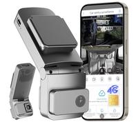 Dash Cam 4G LTE con streaming live, due telecamere 2K per la sorveglianza anteriore e interna, localizzazione GPS, rilevamento di movimento radar, sensore G, OBD Plug and Play, monitoraggio parcheggio
