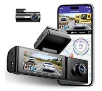 Dash Cam 4K a 3 canali per auto, 2160P anteriore e posteriore videocamera registratore, WiFi 6 integrato con GPS Tracker DVR per auto, luce LED a infrarossi nascosta, visione notturna IR monitor di