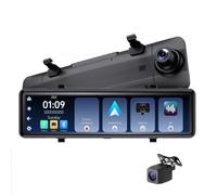 Dash Cam 4K con specchio Carplay e Android Auto, Dash Cam anteriore e posteriore con funzione GPS Tracker WiFi, telecamera per specchietto retrovisore da 11 pollici con controllo vocale/chiamata