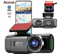 Dash Cam 4K UHD Registrazione Telecamera per auto DVR Videoregistratore per visione notturna Supporto Wi-Fi integrato Parcheggio GPS 24 ore su 24