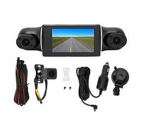 Dash Cam a 4 Canali, Display da 3 Pollici HD 1080P Visione Notturna IR Telecamera Panoramica per Registratore per Auto a 360 Gradi, Dash Cam Anteriore Posteriore a 360 ° Facile