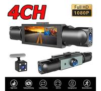 Dash Cam a 4 Telecamere: 1080p, Visione Notturna a Infrarossi, Registrazione in Loop, Telecamere Multi-Angolo Anteriore/Posteriore/Interna