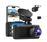Dash Cam anteriore e posteriore con scheda da 32 GB, Dash Cam intelligente Full HD 4K, grandangolo 170° HDR con rilevamento del movimento e sensore G