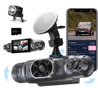 Dash Cam Auto 360 Gradi, con 4 Telecamere 1080P Anteriore e Posteriore Sinistra Destra, Dashcam Auto con WiFi, Parcheggio 24 ore, Telecamera Auto Atti Vandalici con Visione Notturna con 128 GB