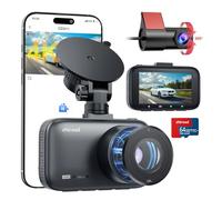 Dash Cam Auto Doppia 4K+1080P con Filtro CPL,Dashcam Schermo da 3 pollici,G-Sensor,Visione Notturna,WDR,Monitoraggio Parcheggio 24H,Telecamera Auto Wi-Fi,APP Control,64G SD, Registrazione in Loop