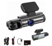 Dash cam, Dash cam front and rear, 3.16" IPS Screen, Included 32GB Card, Built-in Wi-Fi, 24H Parking Mode (Front of car + inside of car,32G)