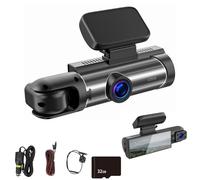 Dash cam, Dash cam front and rear, 3.16" IPS Screen, Included 32GB Card, Built-in Wi-Fi, 24H Parking Mode (Front of car + behind of car,32G)