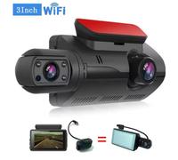 Dash Cam Dual Lens 1080P WiFi, Visione Notturna, G-sensor, Registrazione Loop HD
