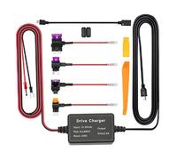 Dash Cam Hardwire Kit 12V - 30V a 5V, Protezione Bassa Tensione, Alimentatore per Telecamera Auto e Navigatori GPS - Alimentazione Continua 24 Ore, Protezione Sovracorrente,