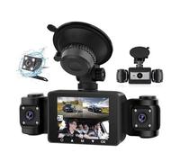 Dash Cam Per Auto Anteriore Interno Telecamera Retrovisiva Schermo Da 2,4 Pollici Telecamera A 4 Viste Videoregistratore 1080P DVR Telecamera Posteriore(None)