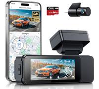 Dash Cam per auto, doppia risoluzione 4K/2.5K con touchscreen da 3,18 pollici, telecamera per auto WiFi 5G con SD 64G, GPS, visione notturna super, sensore G, registrazione in loop, WDR, max 256 GB