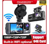 Dash Cam per Auto WIFI APP Auto DVR 2/3 obiettivo Videocamera Frontale Videoregistratore Telecamera Retrovisione per Veicolo Black Box Accessori Auto