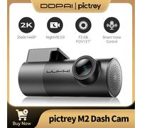 Dash Cam Pictrey M2 2K con visione notturna 330 ° Monitor di parcheggio 24 ore con controllo vocale intelligente DVR per auto ruotabile
