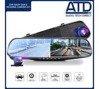 Dash Cam Telecamera Retromarcia Specchietto Monitor 4.3 " Touch Screen HD Kit