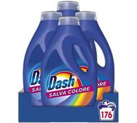 Dash Detersivo Lavatrice Liquido 176 Lavaggi (4x44) Salva Colore Maxi Formato