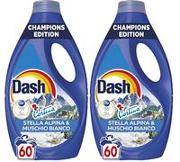 Dash Detersivo Lavatrice Liquido, 60 Lavaggi, Champions Edition, Cortina, Stella Alpina e Muschio Bianco, Pulito e Freschezza in 1 solo lavaggio (Confezione da 2)