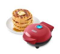 Dash - DMW001RD - Mini waffle per waffle singole, hash marroni, waffle cheto con superfici antiaderenti facili da pulire, 10,16 cm, colore: rosso
