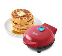 Dash - DMW001RD - Mini waffle per waffle singole, hash marroni, waffle cheto con superfici antiaderenti facili da pulire, 10,16 cm, colore: rosso