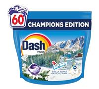 Dash PODS Detersivo In Capsula, 60 Lavaggi, Champions Edition, Cortina, Edelweiss E Muschio Bianco, Pulizia E Freschezza In Un Solo Lavaggio