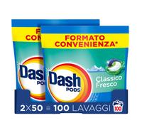 Dash Pods Detersivo Lavatrice In Capsule 100 Lavaggi (2x50) Classico Fresco