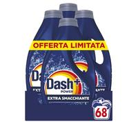 Dash Power+ Extra Smacchiante, Detersivo Lavatrice, 68 Lavaggi. | Rimuove macchie secche da 7 giorni, con 3 additivi integrati