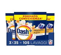 Dash Power Pods Detersivo Lavatrice In Capsule, 105 Lavaggi(3x35), Freschezza Di Lenor, Oro e Fiori di Vaniglia, Freschezza che dura 7 Giorni, Pulizia Impeccabile