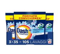 Dash Power Pods Detersivo Lavatrice In Capsule, 105 Lavaggi(3x35), Freschezza Di Lenor, Risveglio Primaverile, rimuove addirittura gli odori di sudore vecchi di 7 giorni, per una pulizia impeccabile
