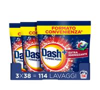 Dash Power Pods Detersivo Lavatrice In Capsule 114 Lavaggi (38x3) Extra