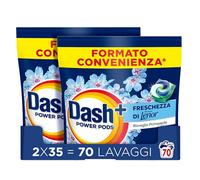 Dash Power Pods Detersivo Lavatrice In Capsule, 70 Lavaggi(2x35), Freschezza Di Lenor, Risveglio Primaverile, rimuove addirittura gli odori di sudore vecchi di 7 giorni, per una pulizia impeccabile