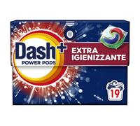 Dash Power Pods + Extra Igienizzante, Detersivo In Capsule, 19 Lavaggi, Pulizia profonda contro sporco e batteri, Pulizia Impeccabile