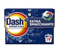 Dash Power Pods + Extra Smacchiante, Detersivo In Capsule, 19 Lavaggi, Rimuove anche le macchie secche da 7 giorni, per una pulizia impeccabile