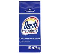 Dash Professional Clean & Protect, Detersivo Lavatrice Polvere Professionale, 150 lavaggi, 9.75 kg, Aiuta a Rimuovere Tutti i Tipi di Macchie, Bianco Straordinario, Per Bucato Professionale
