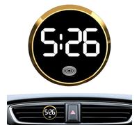 Dashboard Clock - 1.81in Car Digital Clock | Alloy Round Touch Luminous Display Timer - Glass Mirror Mini Instrument | Vehicle Interior Time Accessory - Dashboard Console Travel