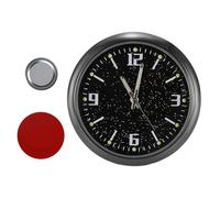 Dashboard Clock- 4x4cm Quartz stick on, corpo in lega | Trufo di montaggio per sfiato impermeabile con display illuminato, ideale per camion, interni in barca, accessorio di guida essenziale