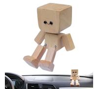 Dashboard Decor, Shaking Feet Wooden Figurine 3.15x1.57 inches, Magnetic Movable Joint Design, Cute Auto Interior Ornament, Ideal for Travel Hiking Camping Long Drive Daily Commute Truck Beach