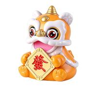 Dashboard Figurine Lunare Capodanno Solar Powered Lion Dance Desktop | Auto Interior Figure Decor per conducenti Ufficio Casa Giornalieri Pendolarismo Viaggi su strada Ridesharing Berline Camion