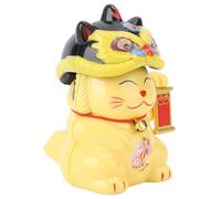 Dashboard Solare Lucky Cat Light Sensing Cine Solar Alevato Gatto Lucky Energy Saving Ornament Home/Car Usa in Plastica 8x4,5 Cm (YELLOW)