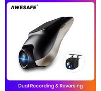 Dashcam AWESAFE 1080P ADAS Mini DVR per auto 120 ° Videoregistratore automatico FOV Dash Cam di tipo nascosto per supporto Android Parcheggio posteriore
