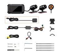 Dashcam, Dual 1080P Full HD Moto Dashcam 3 Pollici Impermeabile IP67 Fotocamera DVR Dash Cam Nero GPS Box(With GPS,64G)