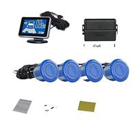 Dashcam, Kit radar di backup del sensore parcheggio for auto con 4 sensori Accessori for display LCD Rilevatore retromarcia vocale allarme sicurezza(Sky blue)