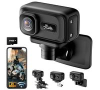 Dashcam Moto 2K WiFi 120° IP65, con G-Sensor e Alimentazione Diretta | 64GB Inclusa, Condensatore, Rilevamento Urti, Supporti Inclusi, Streaming Video