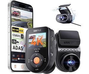 Dashcam Vantrue S1 Pro Max Doppia 4K UHD Anteriore/Posteriore, Visione Notturna HDR, WiFi 5 GHz, GPS, Avvisi IA e Modalità Parcheggio 24/7 - Nouvo