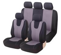 DASHENGFANG 9 Pezzi Auto Set Coprisedili per Mazda 2 Mazda 2 Hybrid Mazda 3 Mazda 5 Mazda 6, Set Copri-Sedile Anteriori Traspirante Antiscivolo,Coprisedile per Auto Coprisedile,5Seats-Gray