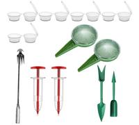 DASHENRAN 6 mini spargitori per semi, mini dispenser per semi, strumento per piantare piccoli semi, set manuale per piantine, seminatrice manuale e spargitore, seminatore portatile per piccoli semi