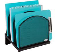 Dasher Products Organizer da scrivania per fascicolazione inclinato - Scaffale per cartelle con 5 sezioni verticali per file, raccoglitori, cartelle per casa, ufficio, scuola e negozio