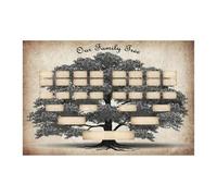 DASHIELL Grafico 'albero genealogico da compilare - Poster genealogico di 6 generazioni, grafico degli antenati riempibile vuoto, organizzatore genealogico per 5 famiglie, grafico genealogico