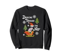Dashing Through The No Christmas Cat Divertente Brutto Maglione Neve Felpa