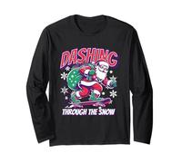 Dashing Through The Snow Skateboard Santa Maglia a Manica